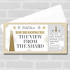 The View From The Shard Stars Gold Personalised Gift Voucher Surprise Ticket