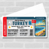 Turkey Beach Boarding Pass Personalised Gift Voucher Surprise Break Trip Ticket