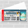 Barbados Caribbean Boarding Pass Personalised Gift Voucher Surprise Trip Ticket