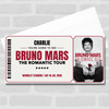 Bruno Mars The Romantic Tour Personalised Gift Voucher Surprise Concert Ticket