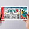Capri Italy Boarding Pass Personalised Gift Voucher Surprise Holiday Trip Ticket
