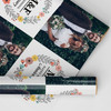 Personalised Wrapping Paper Wedding Anniversary Name Initial Floral Wreath Photo