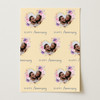 Personalised Wrapping Paper Wedding Anniversary Photo Pink Flowers GoldCream