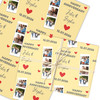 Personalised Wrapping Paper Wedding Anniversary Photo Strip Red Heart Yellow
