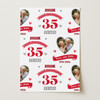 Personalised Wrapping Paper 35th Wedding Anniversary 35 Year Photo Coral Heart