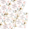 Personalised Wrapping Paper 4th Linen Wedding Anniversary Champagne Glasses
