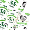 Personalised Wrapping Paper 55th Wedding Anniversary 55 Year Photo Emerald Heart