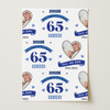 Personalised Wrapping Paper 65th Wedding Anniversary 65 Year Photo Blue Sapphire