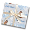Personalised Wrapping Paper Baby Shower Blue Boy Gender Reveal Custom Gift Wrap