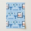 Personalised Wrapping Paper Christening Day Boy Photo Font Blue Custom Gift Wrap