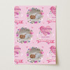 Personalised Wrapping Paper Christening Day Girl Photo Pink Flowers Gift Wrap