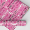 Personalised Wrapping Paper Christening Day Girl Pink Grey Stars Gift Wrap