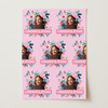 Personalised Wrapping Paper Congratulations Female Photo Pink Flowers Gift Wrap