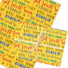 Personalised Wrapping Paper Get Well Soon Yellow Stars Custom Gift Wrap