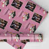Personalised Wrapping Paper Graduation Female Her Pink Background Graduation Hat