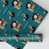 Personalised Wrapping Paper Graduation Male Him Turquoise Graduation Hat Photo