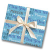 Personalised Wrapping Paper Miss You Blue Stars Custom Gift Wrap