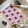 Personalised Wrapping Paper Miss You Female Photo Pink Flowers Custom Gift Wrap