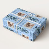 Personalised Wrapping Paper Mother's Day Photo Blue Flowers Heart Gift Wrap