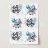 Personalised Wrapping Paper New Baby Blue Baby Boy Elephant Hello Gift Wrap