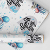 Personalised Wrapping Paper New Baby Blue Elephant Hello Baby Boy Gift Wrap