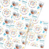 Personalised Wrapping Paper New Baby Blue Baby Boy Heart Photo Feet Gift Wrap