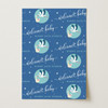 Personalised Wrapping Paper New Baby Blue Stork Baby Boy Custom Gift Wrap