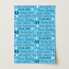 Personalised Wrapping Paper New Baby Boy Blue Footprints Custom Gift Wrap