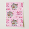 Personalised Wrapping Paper New Baby Girl Photo Pink Flowers Banner Gift Wrap