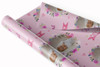 Personalised Wrapping Paper New Baby Girl Photo Pink Flowers Banner Gift Wrap