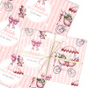 Personalised Wrapping Paper New Baby Pink Retro Baby Girl Custom Gift Wrap