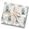 Personalised Wrapping Paper New Home Green Doors Custom Gift Wrap