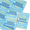 Personalised Wrapping Paper Retirement Blue Yellow Stars Custom Gift Wrap