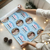 Personalised Wrapping Paper Retirement Male Photo Blue Stars Custom Gift Wrap