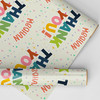 Personalised Wrapping Paper Thank You Colourful Custom Gift Wrap