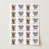 Personalised Wrapping Paper Thank You Cute Teddy Bear Custom Gift Wrap