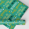 Personalised Wrapping Paper Thank You Green Stars Custom Gift Wrap