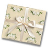 Personalised Wrapping Paper Thank You White Flowers Cream Custom Gift Wrap