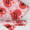 Personalised Wrapping Paper Valentine's Day Funny Rude Red Hearts Gift Wrap