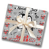 Personalised Wrapping Paper Valentine's Day Penguin Couple Doodles I Love You