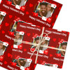 Personalised Wrapping Paper Valentine's Day Photo Frame Envelope Hearts Red