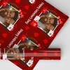 Personalised Wrapping Paper Valentine's Day Photo Frame Envelope Hearts Red