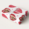 Personalised Wrapping Paper Valentine's Day Photo Red Hearts Brush Gift Wrap