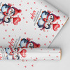 Personalised Wrapping Paper Valentine's Day Wife Cute Penguin Couple Gift Wrap