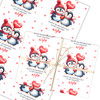 Personalised Wrapping Paper Valentine's Day Wife Cute Penguins Custom Gift Wrap