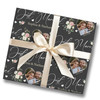 Personalised Wrapping Paper Wedding Day Floral Just Married Heart Photo Black