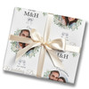 Personalised Wrapping Paper Wedding Day Floral Rings Photo Custom Gift Wrap