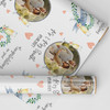 Personalised Wrapping Paper Wedding Day Photo Flower Heart Flutes Gift Wrap