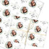 Personalised Wrapping Paper Wedding Day White Floral Wedding Rings Round Photo