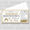 Boomtown Festival Stars Gold Personalised Gift Voucher Surprise Ticket